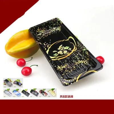 2# упаковки коробки суши с крышкой. Салатная упаковочная коробка для десерта с крышкой коробки на вынос 50 шт - Цвет: Красный