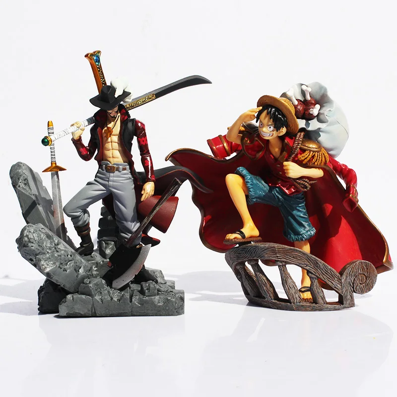 Luffy And Dracule Mihawk ПВХ фигурка игрушки куклы 6 дюймов 15 см Коллекционная модель|one piece