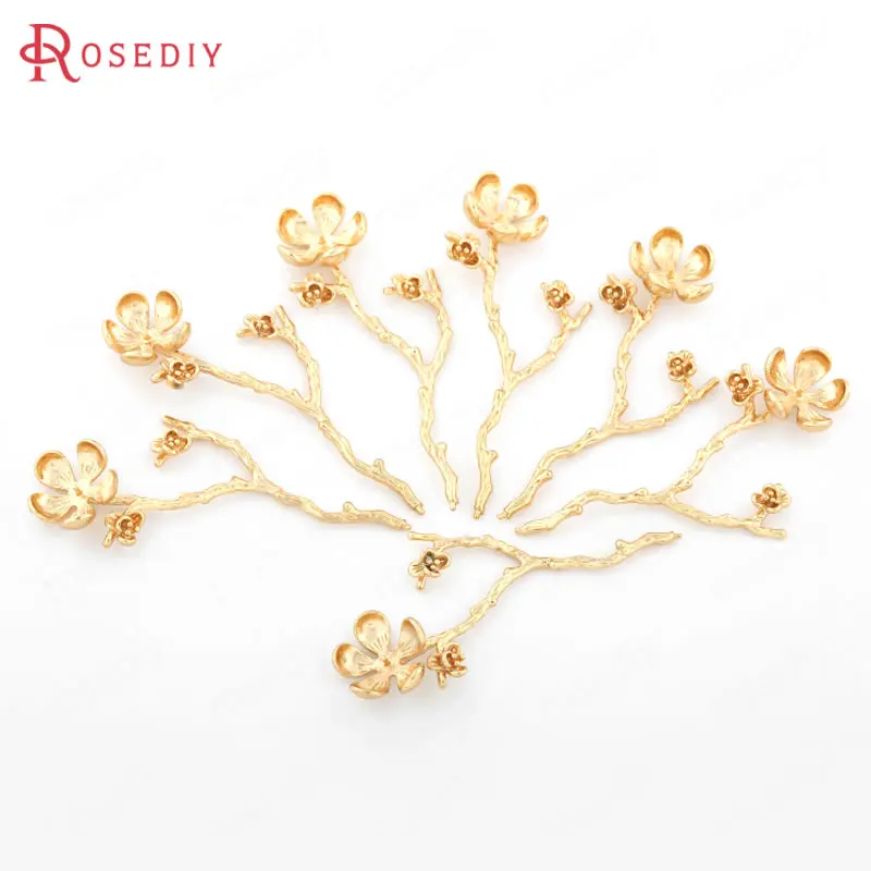 Латунная фурнитура для ювелирных изделий сделай сам 2 шт. 65 х29 мм 24 К золото без