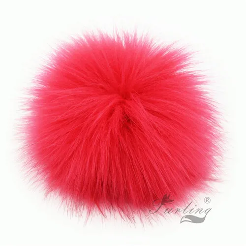 Dark Hot Pink Меховые DIY 1 шт. 10 см/3,9 дюйма искусственные помпоны из лисьего меха для вязания шапок аксессуары цепочки для ключей Аксессуары Шарф помпоны - Цвет: Dark Hot Pink
