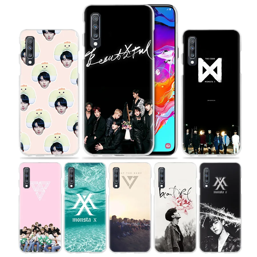 Чехол Monsta X KPOP Boy Group для samsung Galaxy A50 A70 A20e A40 A30 A20 A10 A8 A6 Plus A9 A7 жесткий прозрачный чехол для телефона