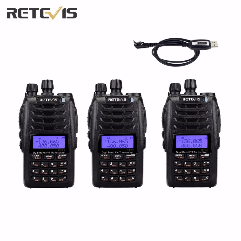 3 шт. Retevis RT23 рация поперечный ретранслятор 5 Вт двухдиапазонный UHF VHF Dual PTT/Receive 128Ch