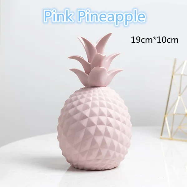 Pink Pineapple Скандинавские Ins настольные керамические украшения макароны домашний декор фарфор олень/кошка/кролик/лошадь/ананас/лиса миниатюры свадебные подарки - Цвет: Pink Pineapple