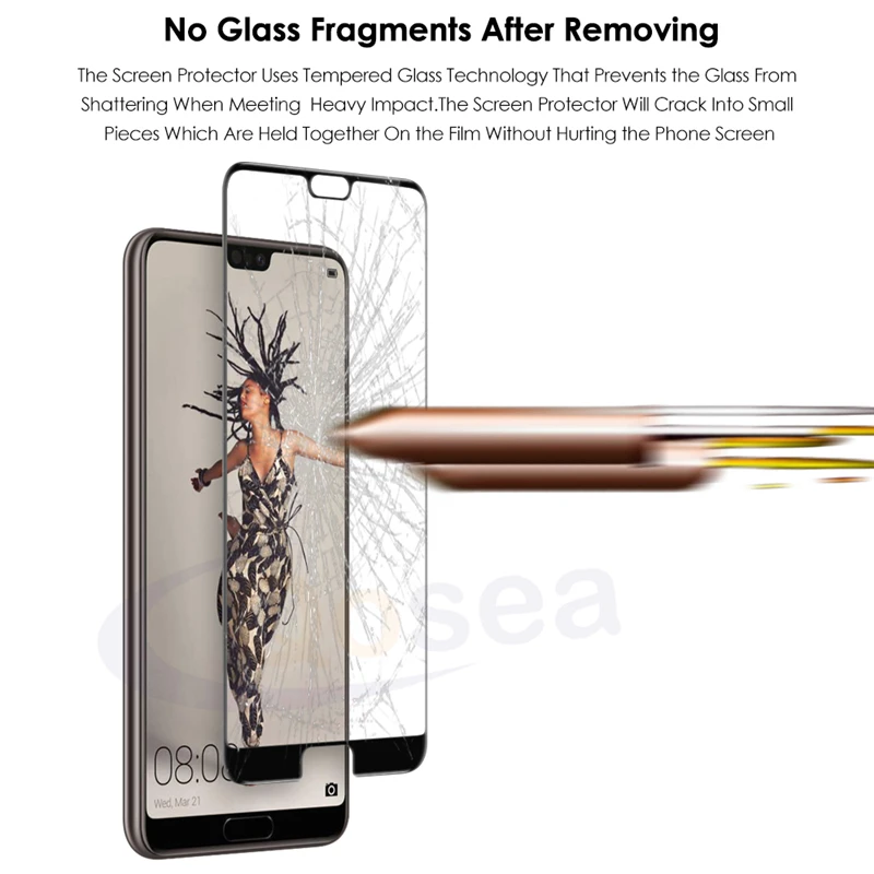 10 шт. закаленное стекло для huawei P20 Pro 9H полный экран защитный край для huawei P20 Lite Защитная пленка для экрана прозрачное стекло