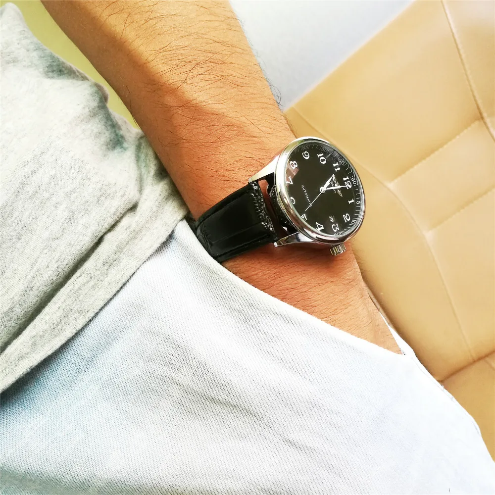 2019 лучший бренд класса люкс для мужчин часы модные повседневное с автоподзаводом