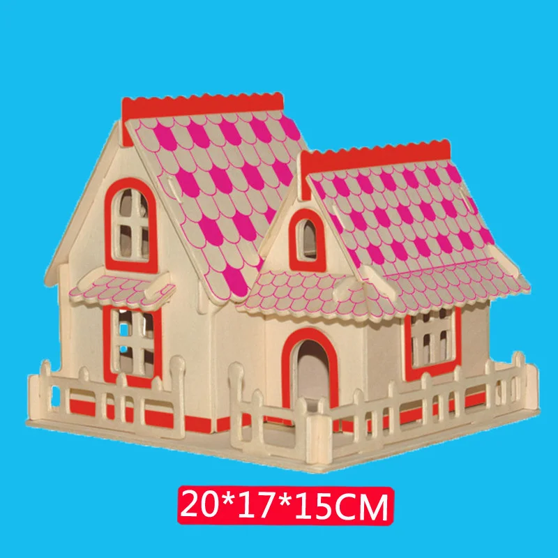 Творческий Diy ручной работы детей 3d самолет здание головоломка модель собранные деревянные развивающие игрушки детские подарки