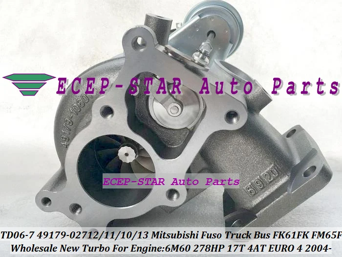 TD06-7 49179-02712 49179-02711 ME304598 Turbo Turbocharger For Mitsubishi Fuso Truck Bus Various FK61FK FM65F 2004- 6M60 17T 4AT |