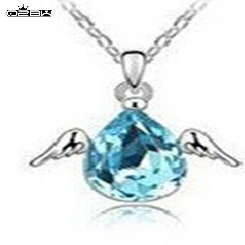 Новый Белый CZ Алмаз Ангельские Крылья Ожерелья & Подвески Женщины Ожерелье