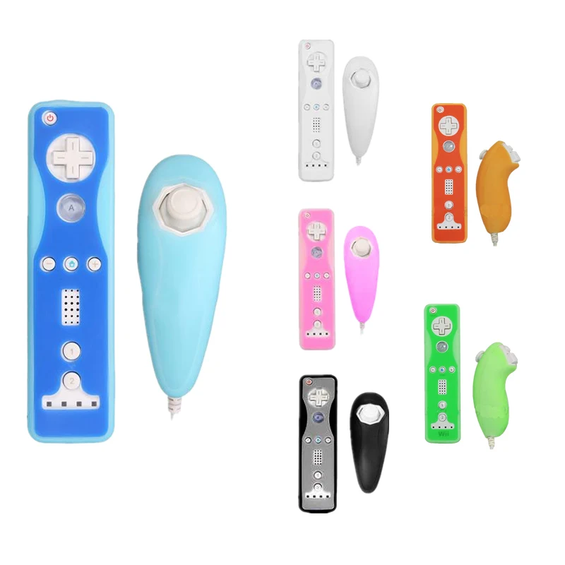 Левый и правый силиконовый чехол для джойстика Nintendo Wii Remote Control &amp Nunchuk мягкий -