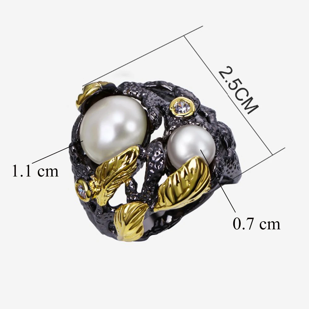 

Todays Offers black earrings and ring brincos de festa crystal and white pearl Trendy jewelry for women Statement 2pcs sets