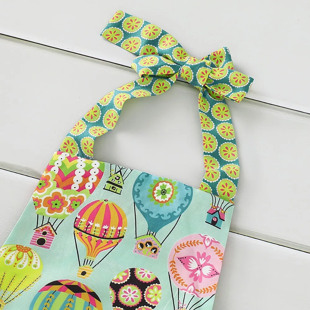 Летние Комбинезоны для маленьких девочек с подвесным воротником и цветочным