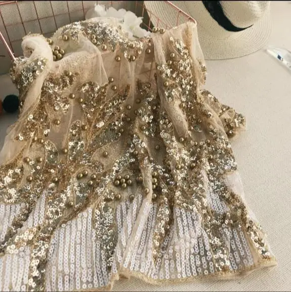 Женская прозрачная блузка с круглым вырезом коротким рукавом и блестками|Блузки|