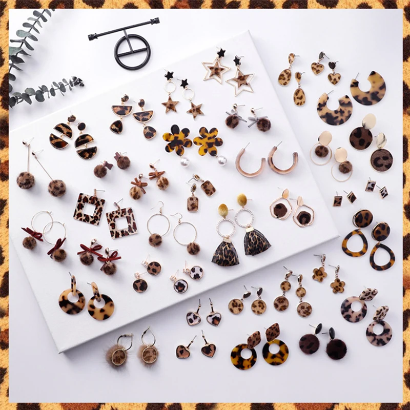 2019 Новый Модный корейский сексуальный Леопардовый цвет акриловый круглый