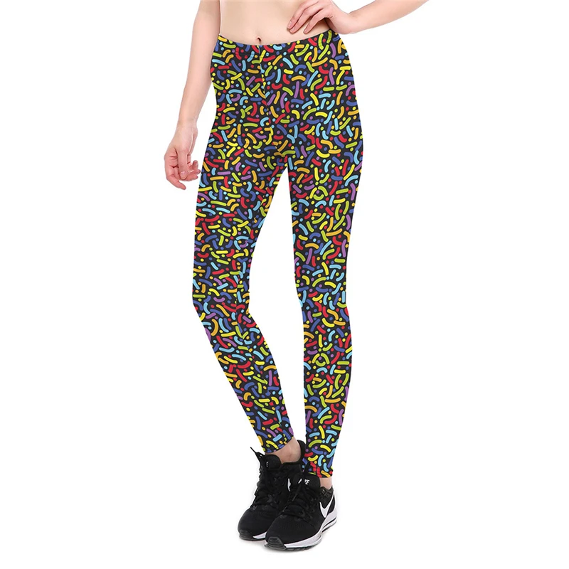 Leggings New Arrival Women's Sexy Fashion Candy-colored Lines Stretch Digital Print Pants Trousers Plus size | Женская одежда