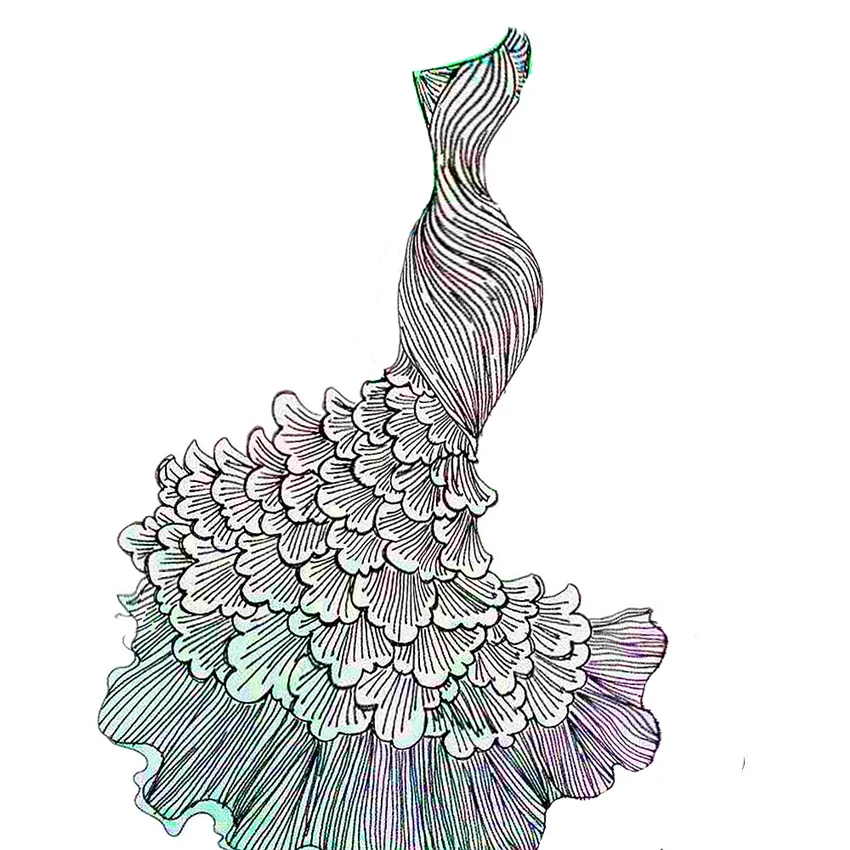 Высекальные штампы русалка весы юбка платье металлические изделия Бумажные