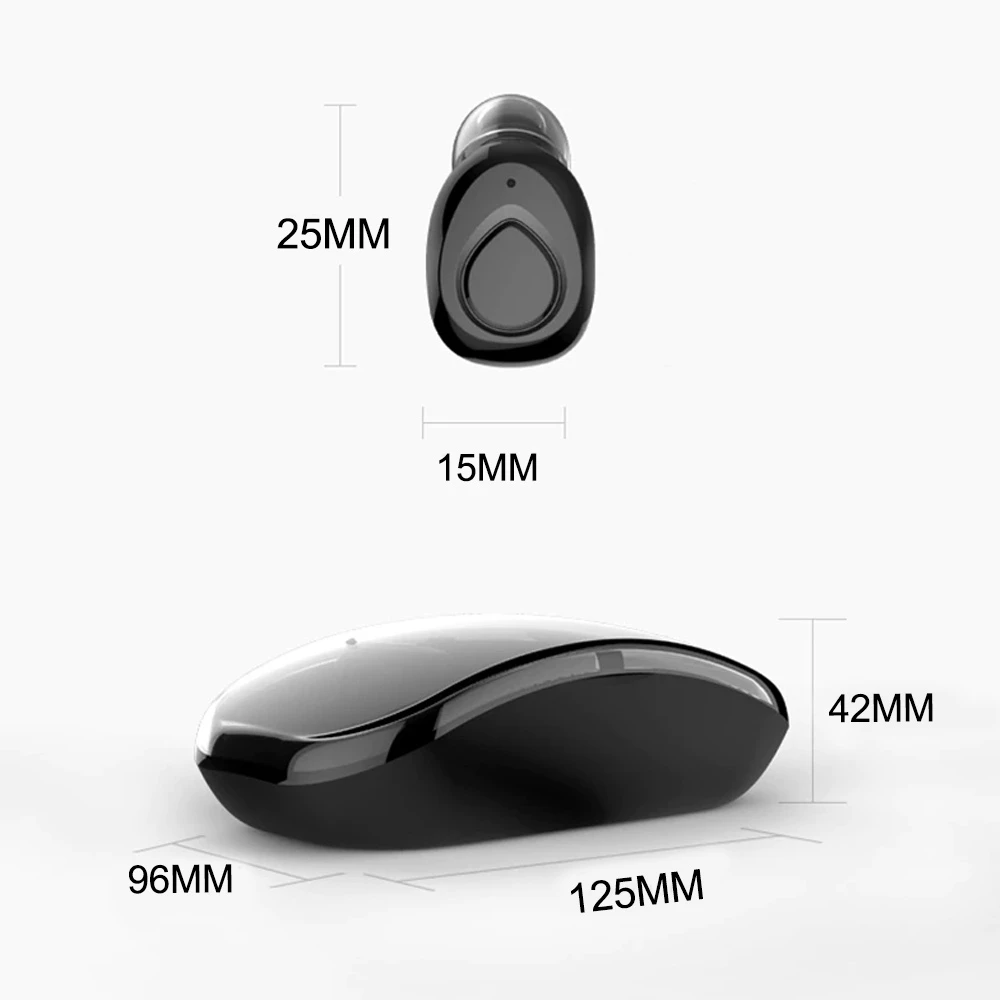 Мини беспроводной Bluetooth HiFi бас наушники V4.2 + EDR вкладыши два в одном Стерео с