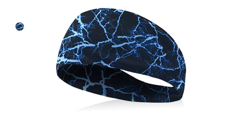 lightning blue Спортивная повязка унисекс для мужчин и женщин, эластичная повязка на голову для занятий спортом, бегом, йогой, тренировочным спортом, впитывающая повязка на голову - Цвет: lightning blue