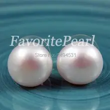 Серьги гвоздики с натуральным пресноводным жемчугом 12 5 13 мм|earrings