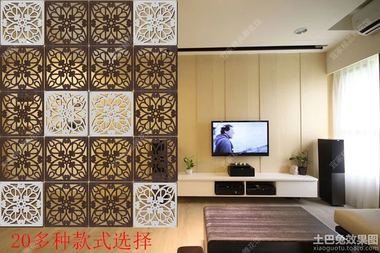 Chinese wood hanging wall panels decorative wooden bricks isolated bedroom living room folding screen personalized custom | Дом и сад