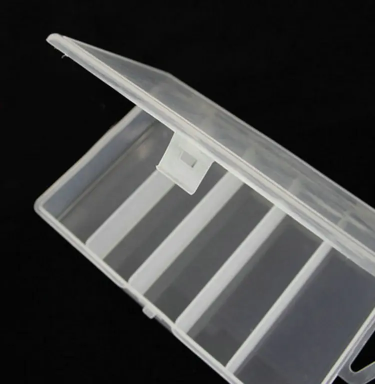 1 шт. 5 ячеек прозрачный пластиковый рыболовную приманку приманки ящик для