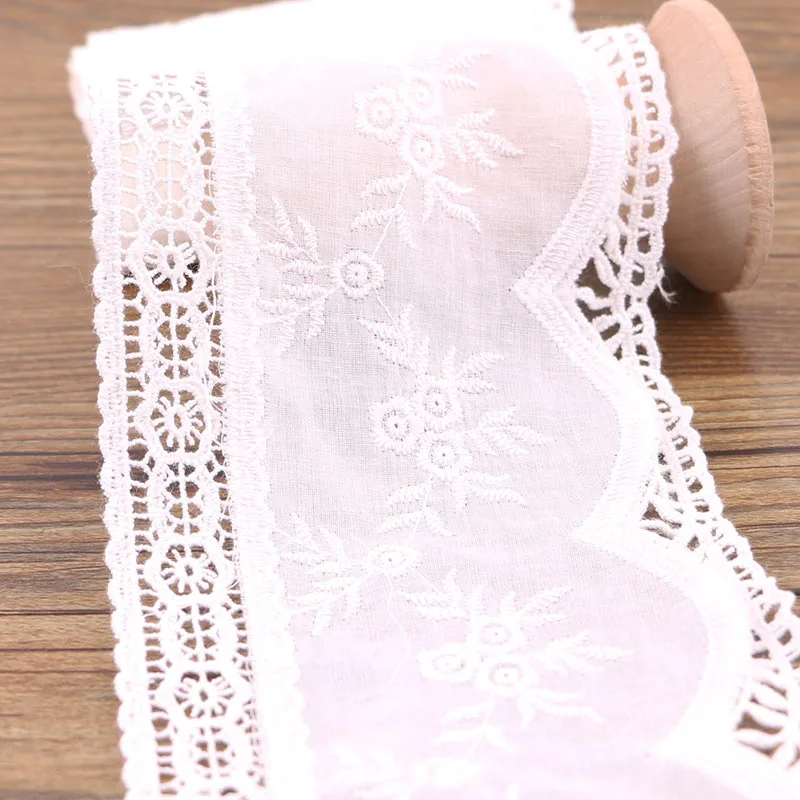 1 yard 10.5CM 1 ярдов 10,5 см белая хлопковая кружевная ткань DIY ткань кружева цветок подарок лента украшение Материал хлопок кружево - Цвет: 1 yard 10.5CM