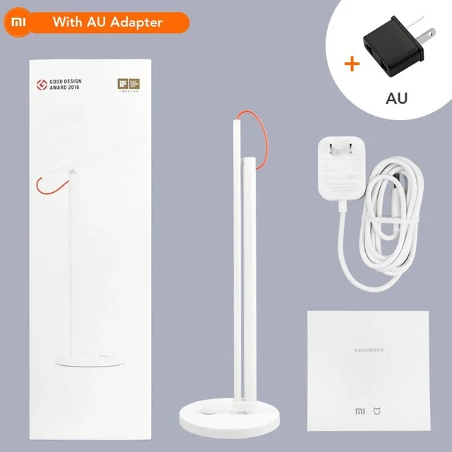 Add AU Adapter Xiao mi jia mi умный светодиодный настольный светильник, настольная лампа, светильник для чтения mi ng, Wi-Fi, Enab светодиодный, работает с AMZ Alexa IFTTT - Цвет: Add AU Adapter