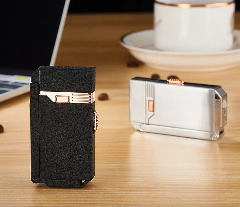 Новинка 2в1 газовая зажигалка USB дуговая плазменная зажигалка электрическая перезаряжаемая Зажигалка многофункциональная креативная Мужская Подарочная без газа