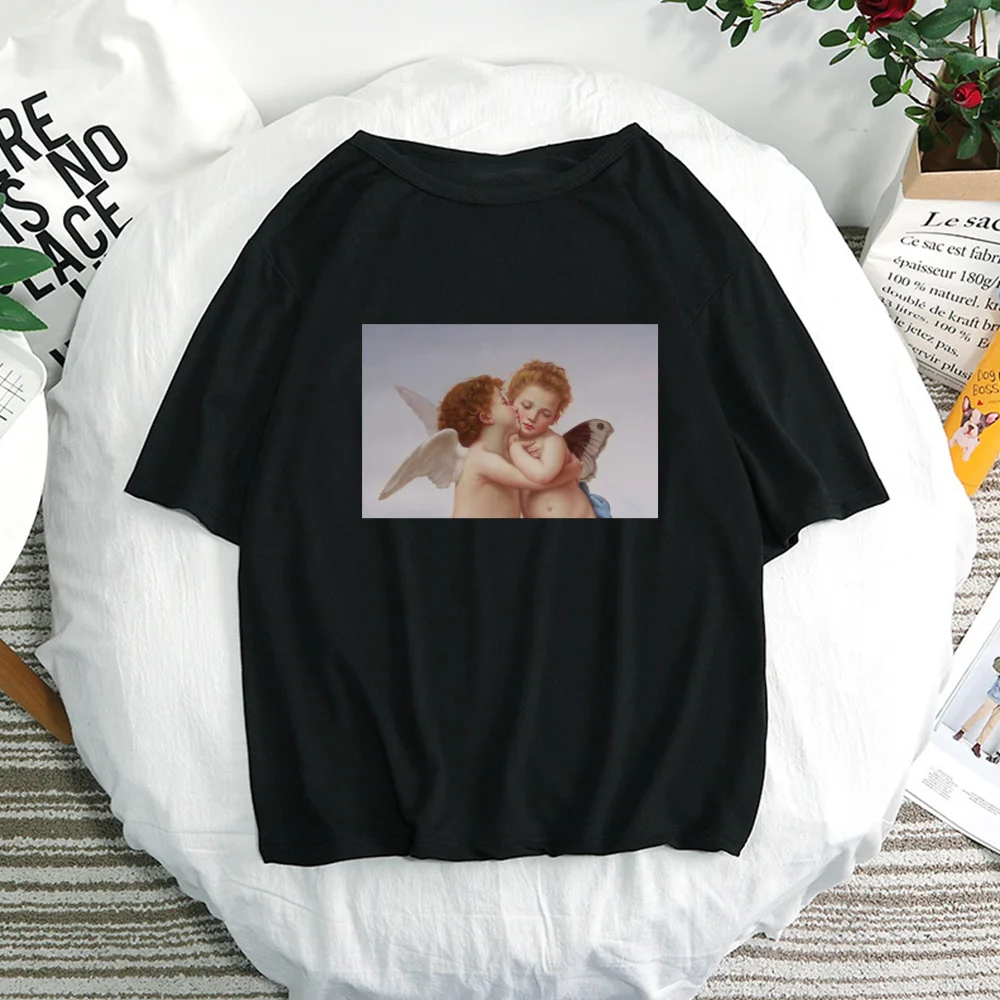 GE mini angel Print Женская футболка смешные изделия из хлопка для Леди Девушка Топ