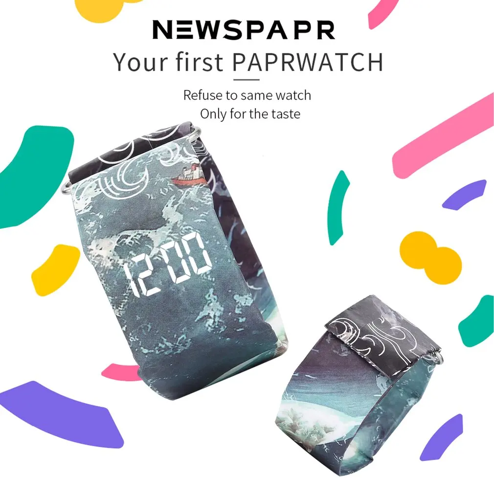 2018 стильные бумажные часовые жизни бумага ремешок магнитный замок пряжка ультра