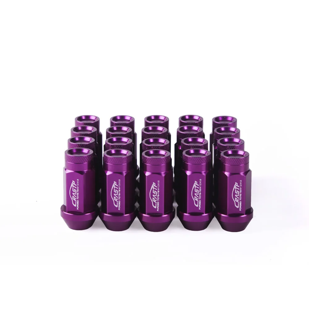 purple RASTP-20 шт. кованые 7075-T6 алюминиевые колесные гайки длина 50 мм гайки M12x1.5/M12x1.25 для Honda Civic автомобильные аксессуары RS-LN047 - Название цвета: purple