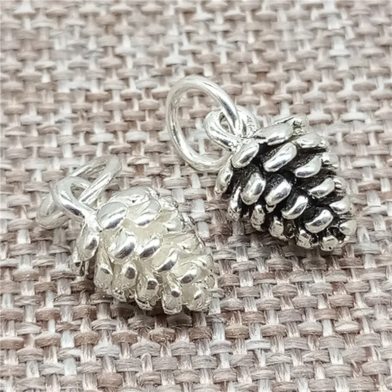 925 пробы серебряные подвески Pinecone в виде соснового конуса для браслета ожерелья |
