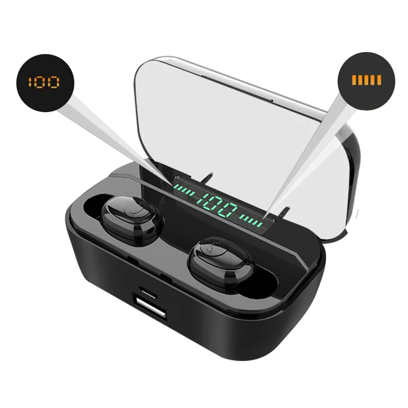 3 VOULAO Bluetooth наушники 8D стерео Спортивные Беспроводные наушники гарнитура Мини TWS наушники водонепроницаемые наушники с мощностью 3500 мАч - Цвет: 3
