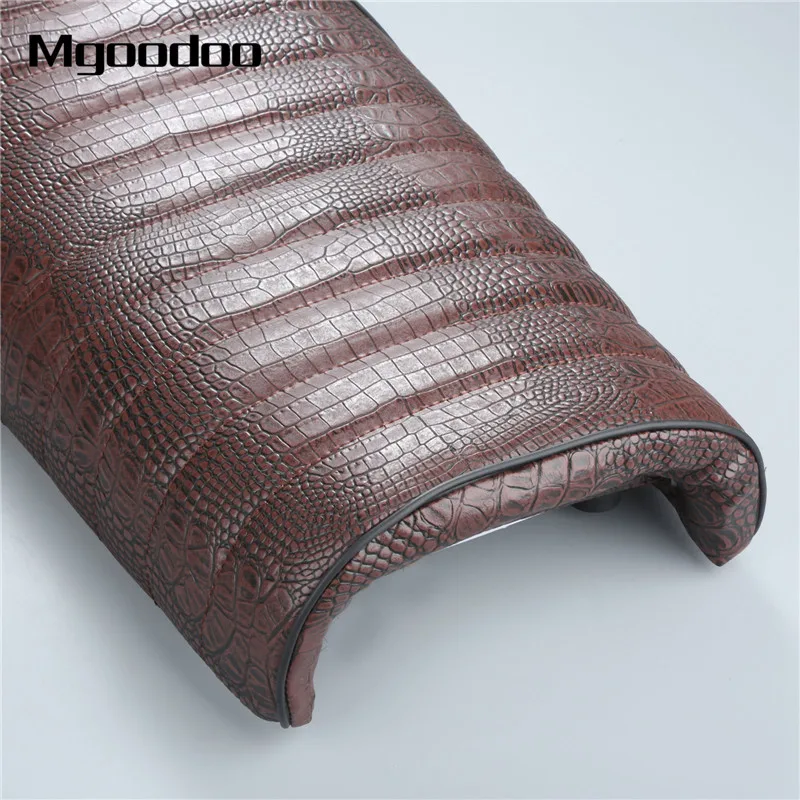 Mgoodoo крокодиловый мотоцикл винтажное универсальное седло Brat Кафе Racer Seat