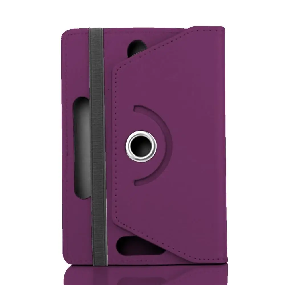purple Флип-чехол Flio для, универсальный чехол для планшета 7,0 дюймов, чехол из искусственной кожи, вращающийся на 360 градусов - Цвет: purple