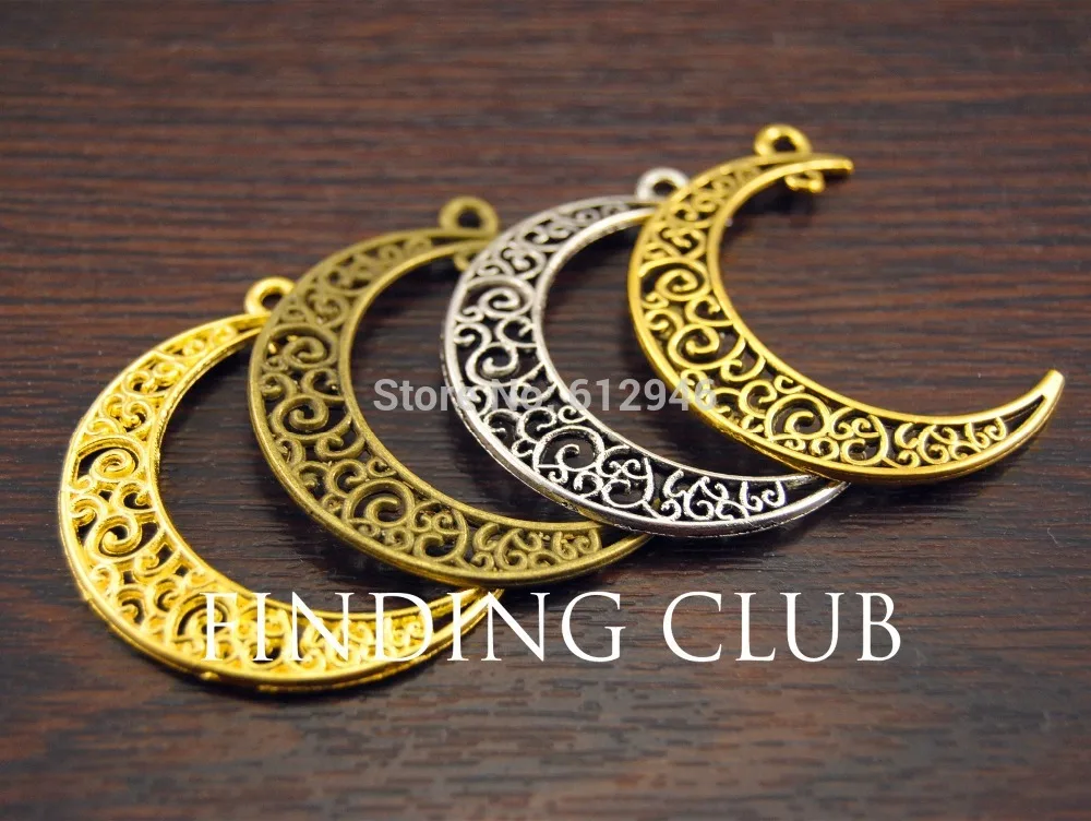 Металлическая Филигрань из сплава 32x38 мм 20 шт.|charm pendant|filigree moonmoon charm pendant |