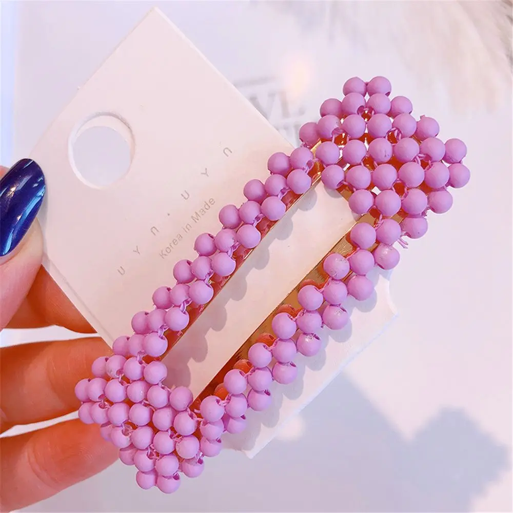 

1 PC Korea Fashion Fluorescent Color Frosted Beads BB Clip Student Girl Simple Cute Beading Beautiful Hairpins Hair Accessories