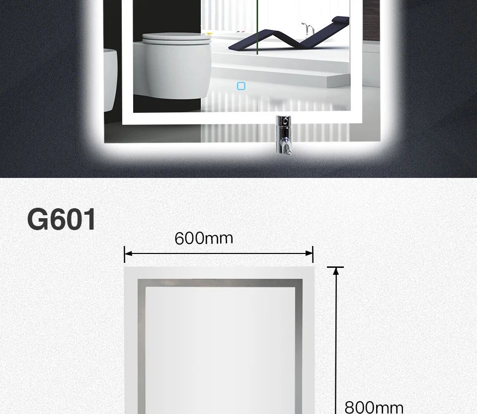 Gappo зеркала для ванной Led косметическое зеркало настенный светильник s ванная комната зеркала для макияжа прямоугольный сенсорный переключатель Регулируемый Светильник