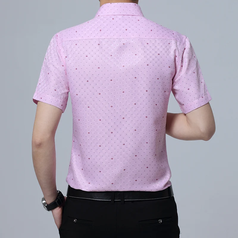 2018 Летняя мужская рубашка с коротким рукавом и цветочным принтом большие размеры