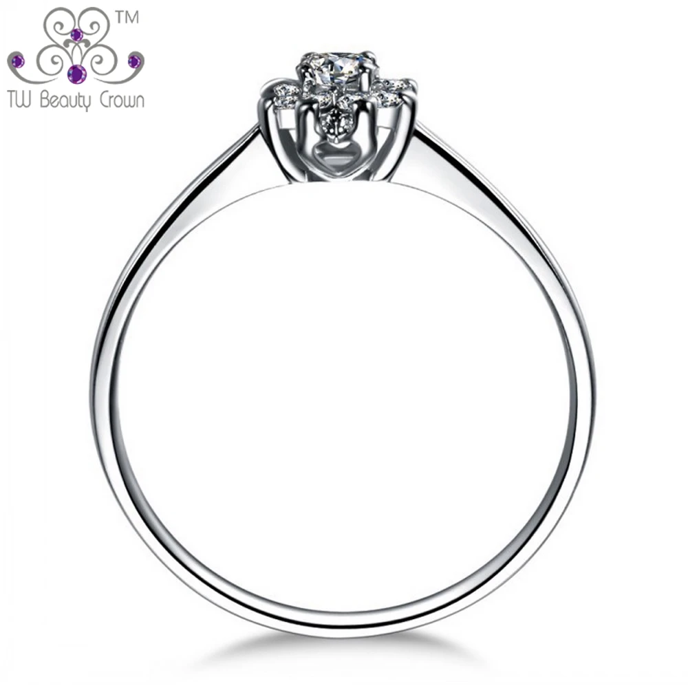 Женское кольцо из серебра 925 пробы с фианитом|rings for women|ring forflower ring |