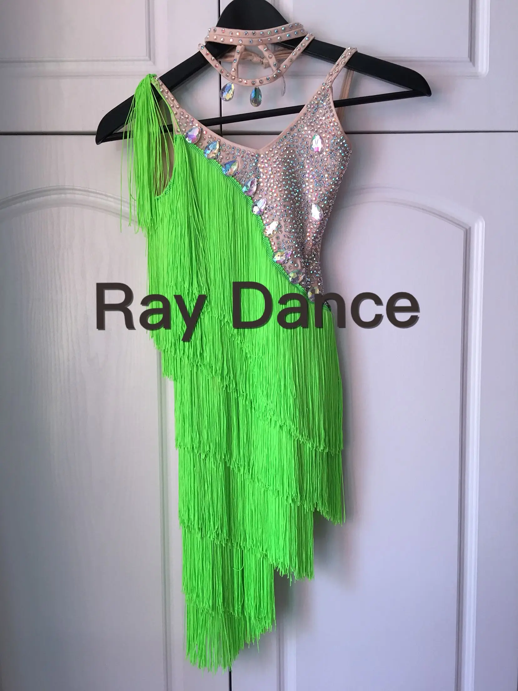

Customize Tassel Drill Dress Children's Latin Dance Costume