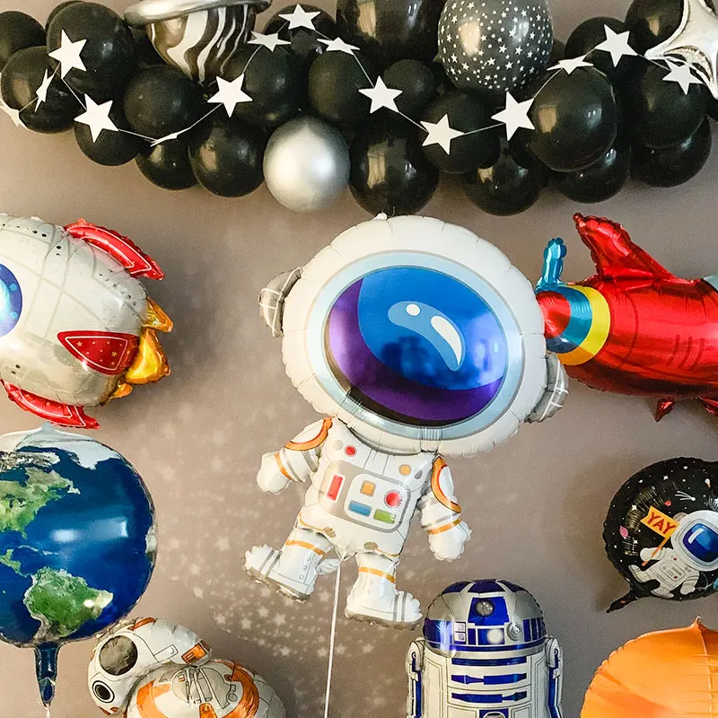 PAPYBAL 1pcs Astronaut Foil Balloon Space HAPPY BIRTHDAY Party Decoration Earth Planet Explore Protect Environment Theme Baloon | Дом и сад