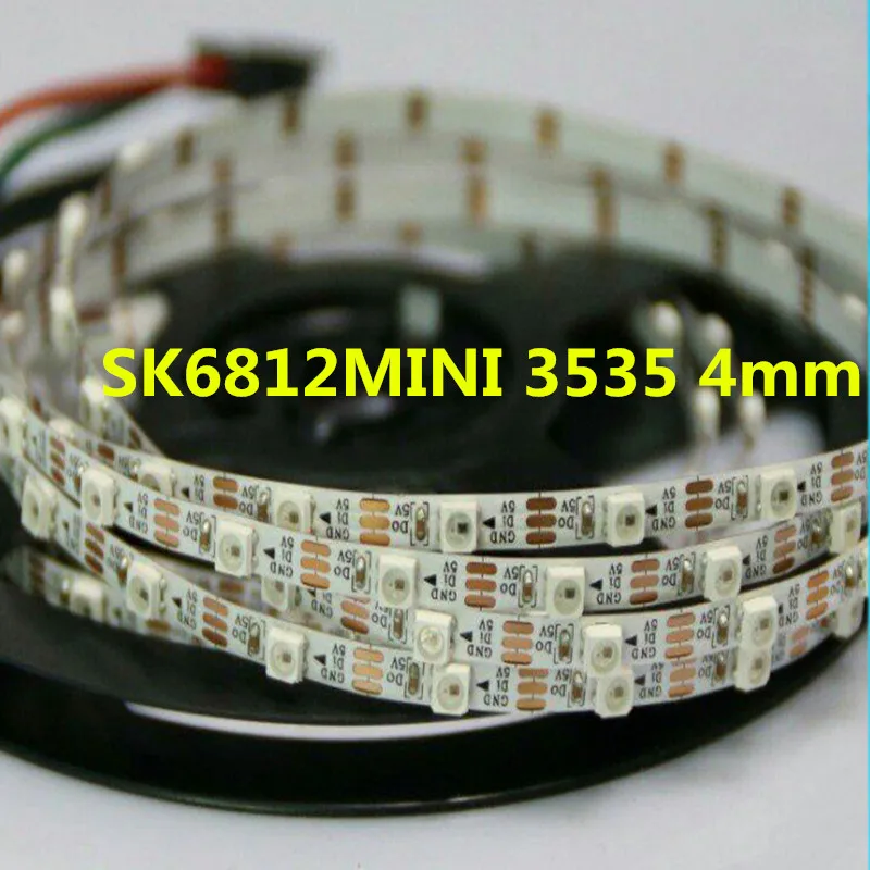 SK6812MINI 3535 4MM SK6812MINI 3535 4 мм/SK6812 5050 5 мм DC5V RGB светодиодный пиксель полосы, 1 м, 2 м, 5 м 60 Светодиодный s/М, 4 мм, 5 мм, гибкая печатная плата, не водонепроницаемый 60 пикс./м как WS2812B - Испускаемый цвет: SK6812MINI 3535 4MM