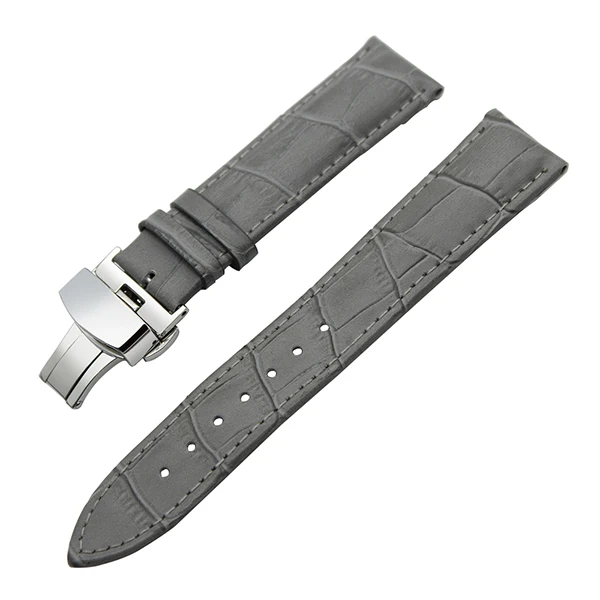 Grey Ремешок для часов из натуральной кожи+ инструмент для часов Tissot T035 PRC200 T17 T41 T461 18 мм 19 мм 20 мм 21 мм 22 мм 23 мм 24 мм - Цвет ремешка: Grey
