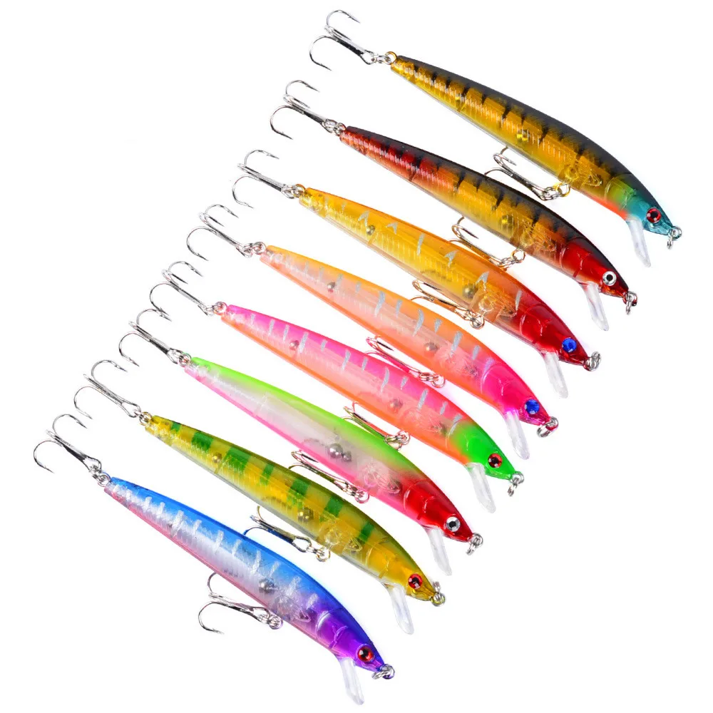 

8PCS Fishing Pencil Popper Minnow Fish Bass lure hook baits 10cm/8g