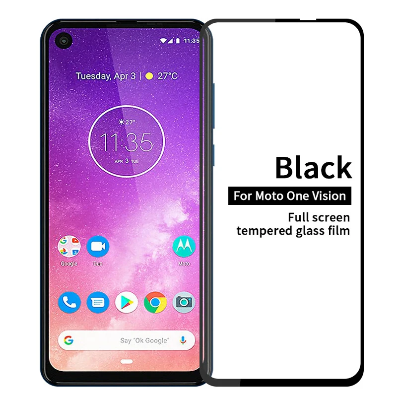 Закаленное 3d-стекло для Motorola Moto One Vision 2 шт. полное покрытие экрана Защитная пленка