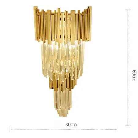 XL wall lamp Современный блестящий хрустальный светодиодный светильник-люстра из золотистой стали, светодиодный подвесной светильник для гостиной, подвесной светильник для столовой - Цвет абажура: XL wall lamp