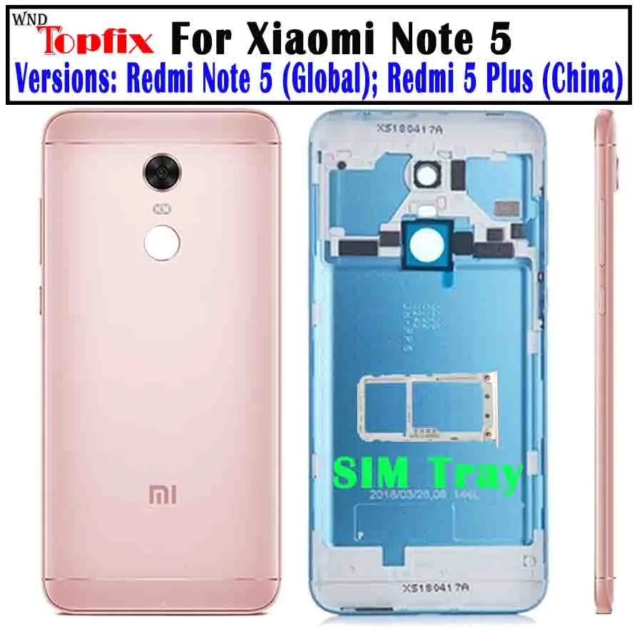 Новый оригинальный корпус для Xiaomi Redmi Note 5 крышка батареи запасные части чехол с