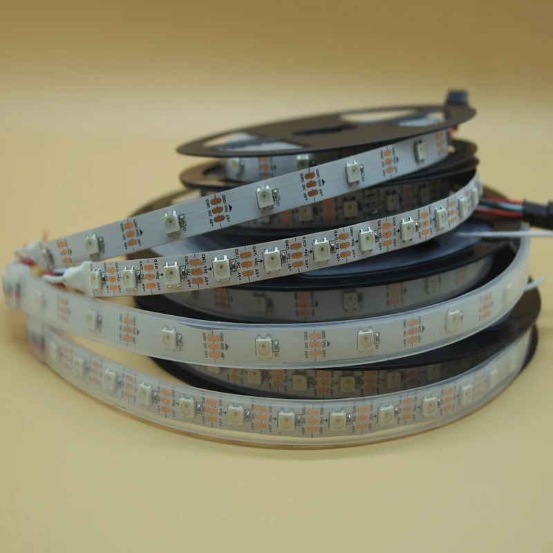 DC5V WS2812B ws2812 RGB индивидуально Адресуемая умная светодиодная Пиксельная полоса