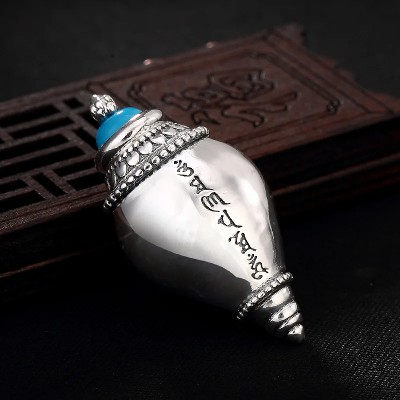 eight treasures conch can open the Koru box Ru Yan curse male and female wholesale silver pendant wholesale. | Украшения и