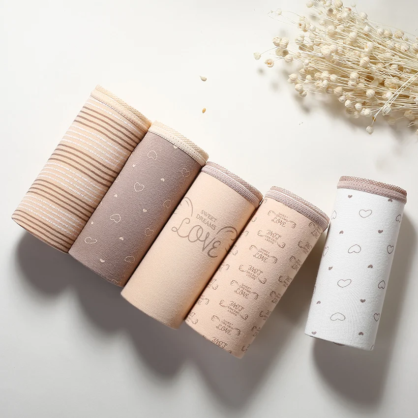 Uskincare трусики для женщин 5 шт./лот хлопок краткое нижнее бельё девочек лук